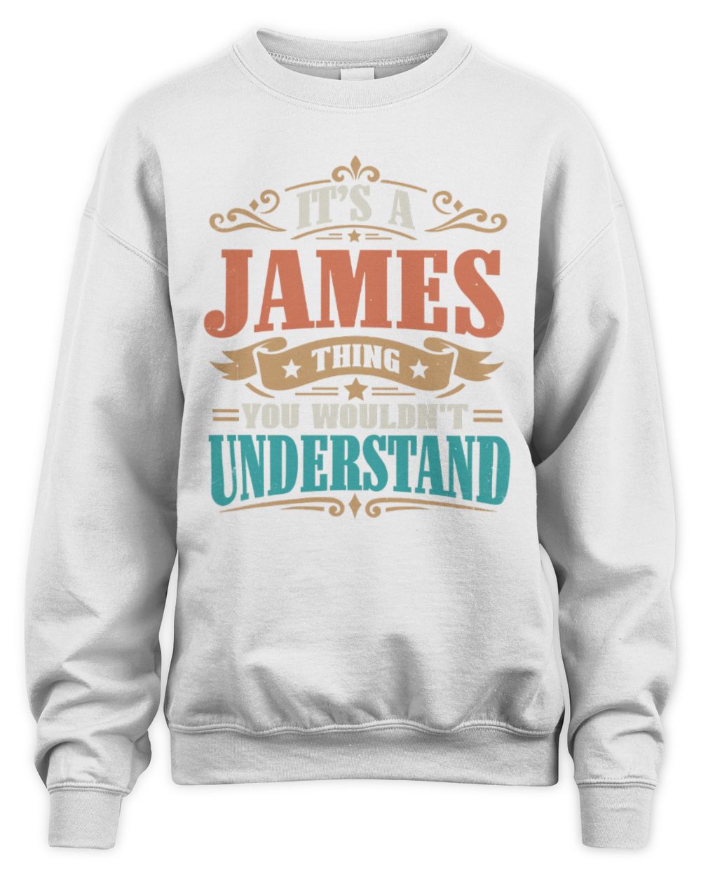 It’s a Name Thing Personalized Retro T-Shirt JAMES M1-47 / Unisex Sweatshirt / white