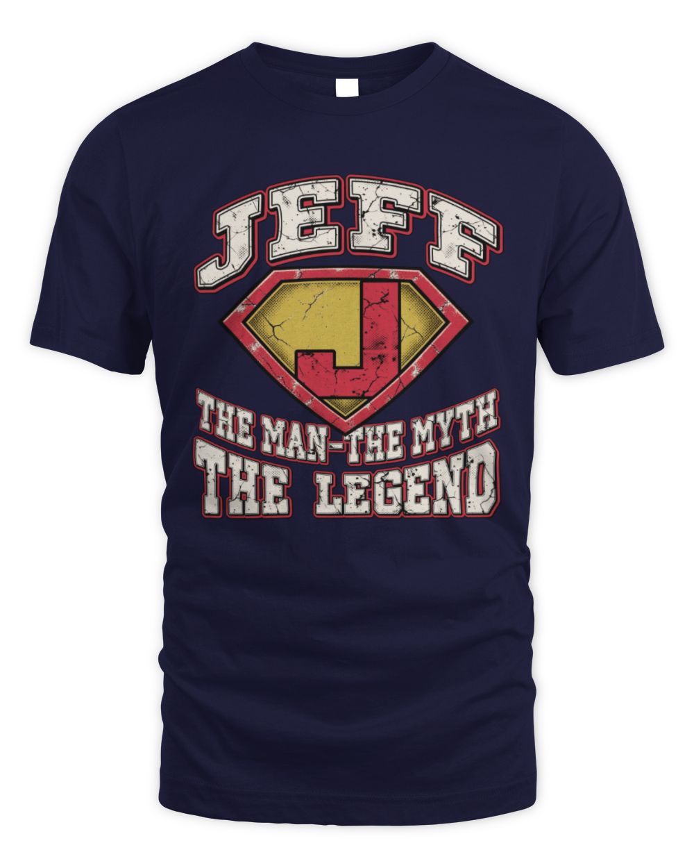 The Man The Myth The Legend Superman Graphic T-Shirt JEFF M1-74 / Unisex Standard T-Shirt / navy