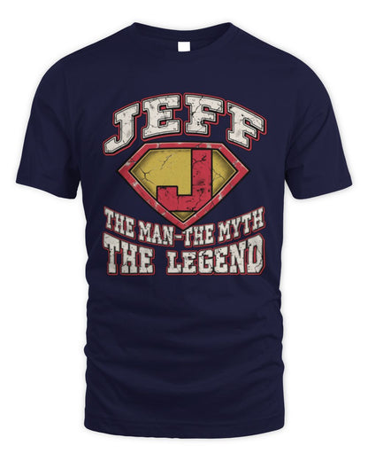 The Man The Myth The Legend Superman Graphic T-Shirt JEFF M1-74 / Unisex Standard T-Shirt / navy