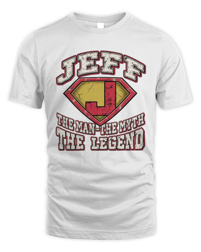 The Man The Myth The Legend Superman Graphic T-Shirt JEFF M1-74 / Unisex Standard T-Shirt / white