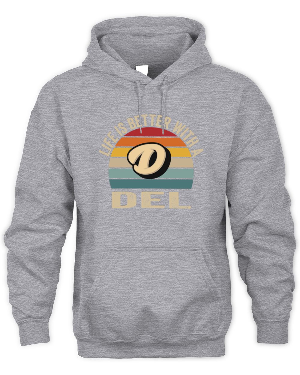 Life Is Better with Name Vintage Sun Shirt DEL M1-50 / Unisex Hoodie / sport grey
