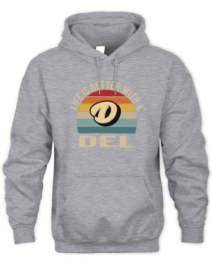 Life Is Better with Name Vintage Sun Shirt DEL M1-50 / Unisex Hoodie / sport grey