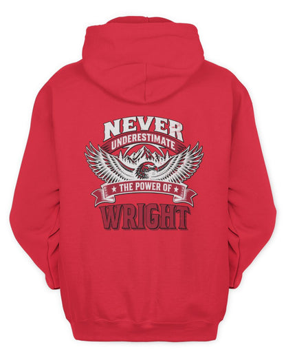 Never Underestimate Your Name Eagle Mountain Shirt WRIGHT M1-61 / Unisex Hoodie / red
