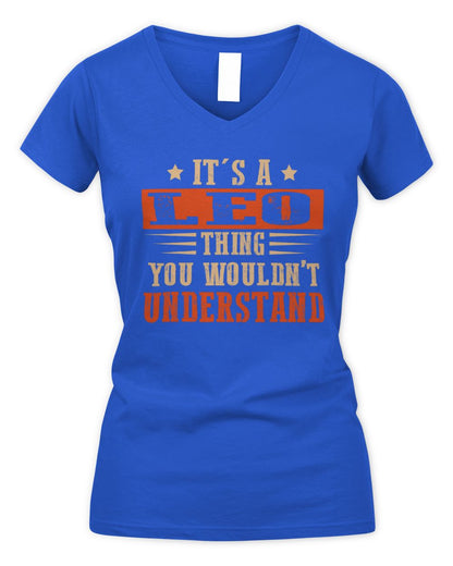 It's a Name Thing Personalized Funny Shirt LEO M1-51 / Women's V-Neck T-Shirt / royal