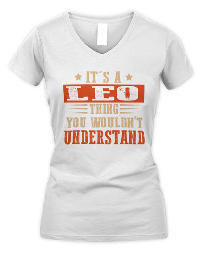 It's a Name Thing Personalized Funny Shirt LEO M1-51 / Women's V-Neck T-Shirt / white