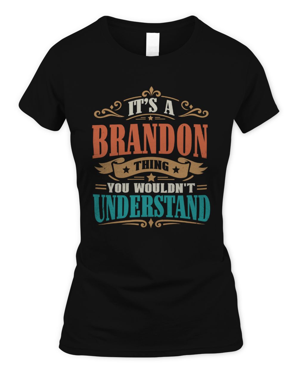 It’s a Name Thing Personalized Retro T-Shirt BRANDON M1-47 / Women's Standard T-Shirt / black