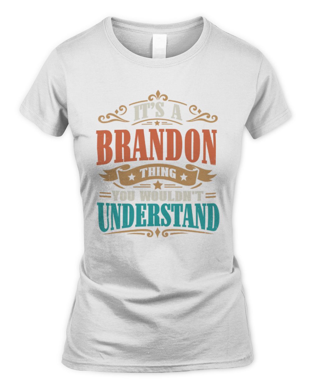 It’s a Name Thing Personalized Retro T-Shirt BRANDON M1-47 / Women's Standard T-Shirt / white