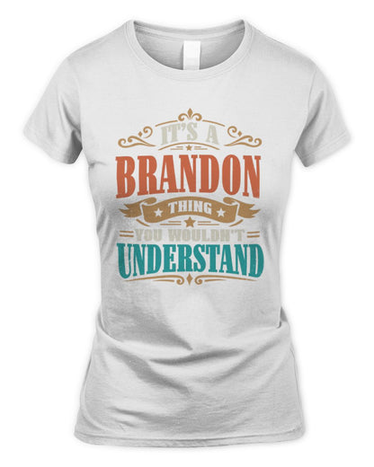 It’s a Name Thing Personalized Retro T-Shirt BRANDON M1-47 / Women's Standard T-Shirt / white