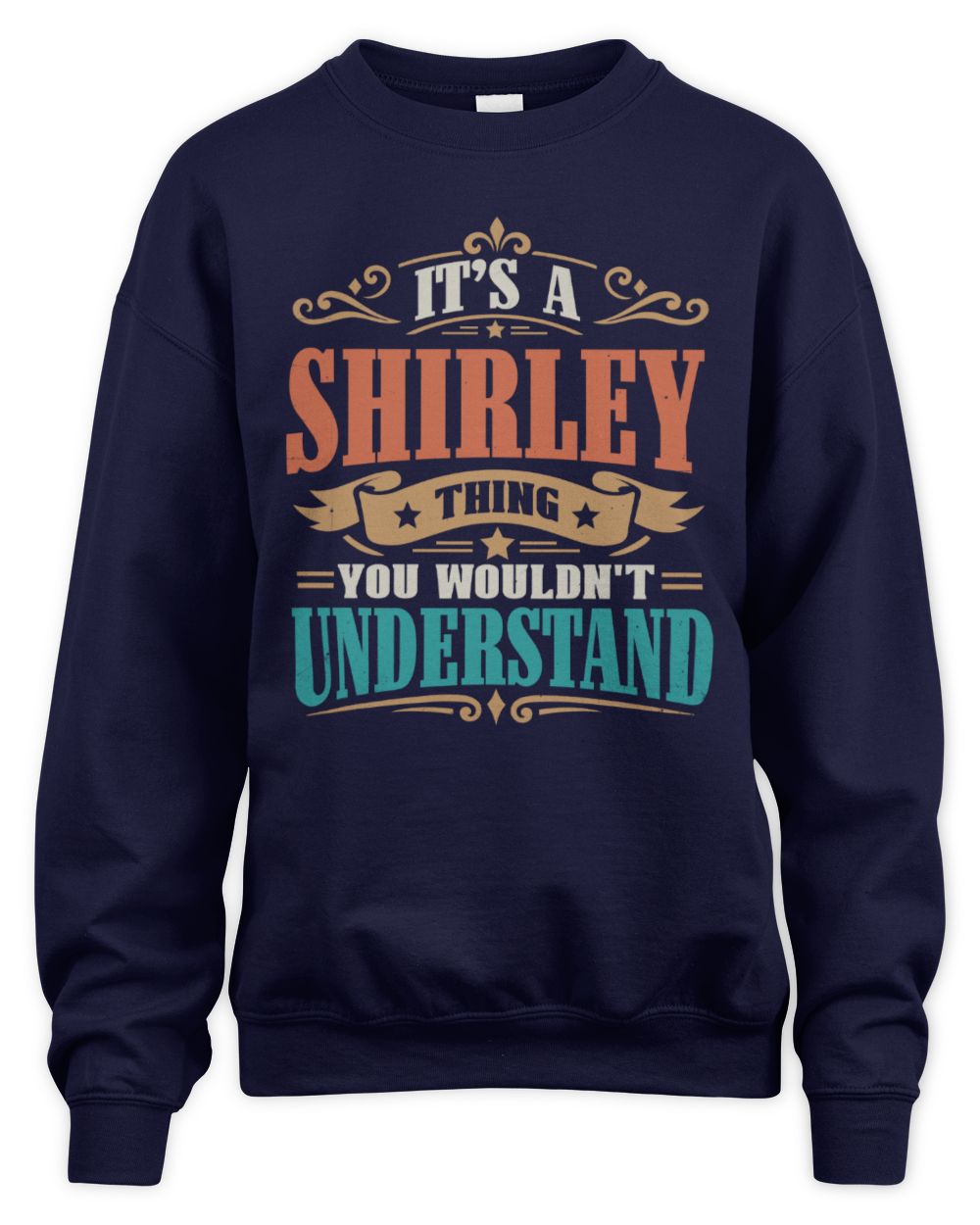 It’s a Name Thing Personalized Retro T-Shirt SHIRLEY M1-47 / Unisex Sweatshirt / navy