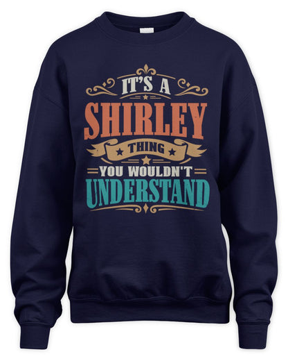 It’s a Name Thing Personalized Retro T-Shirt SHIRLEY M1-47 / Unisex Sweatshirt / navy