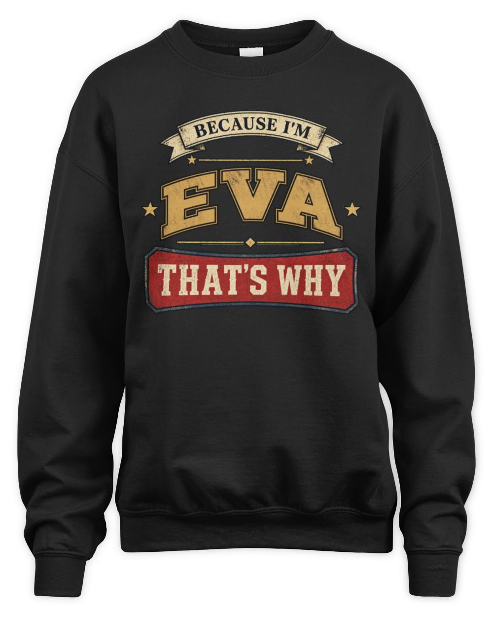 Because I'm Name That's Why Americana T-Shirt EVA M1-S88 / Unisex Sweatshirt / black