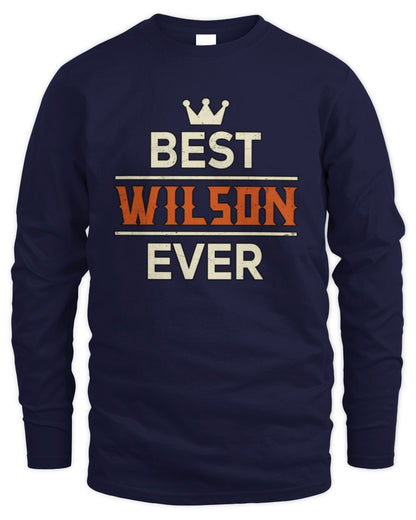 Best Your Name With Crown Shirt WILSON M1-59 / Men's Long Sleeved T-Shirt / navy