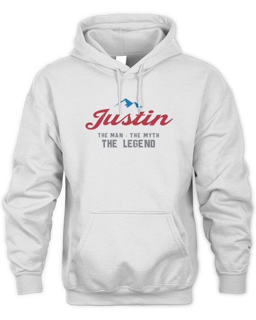 The Man The Myth The Legend Coors Light Beer T-Shirt JUSTIN M1-S84 / Unisex Hoodie / white