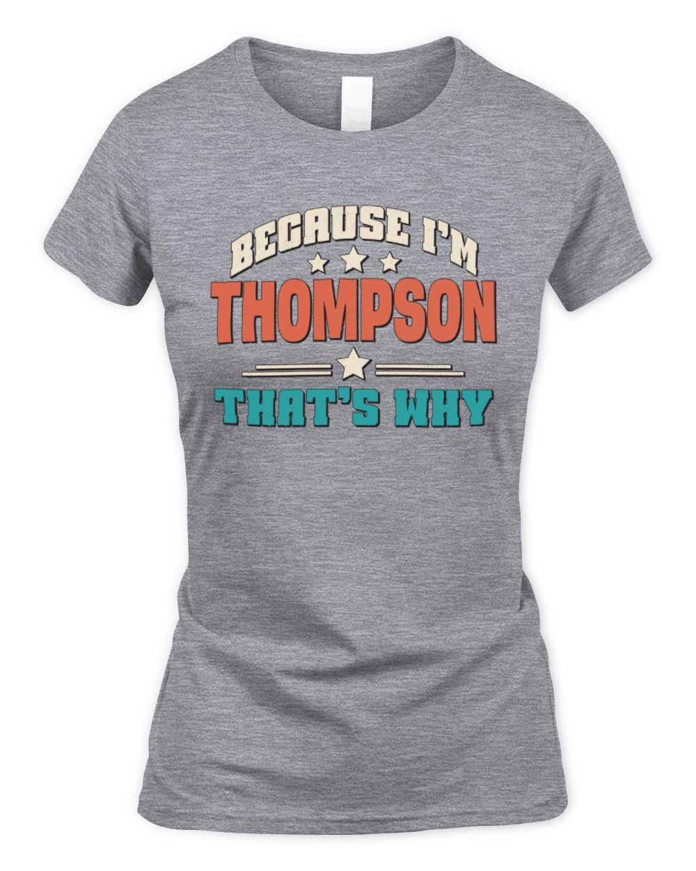 Because I'm Name That's Why Personalized Retro Shirt THOMPSON-49 / Women's Standard T-Shirt / sport grey