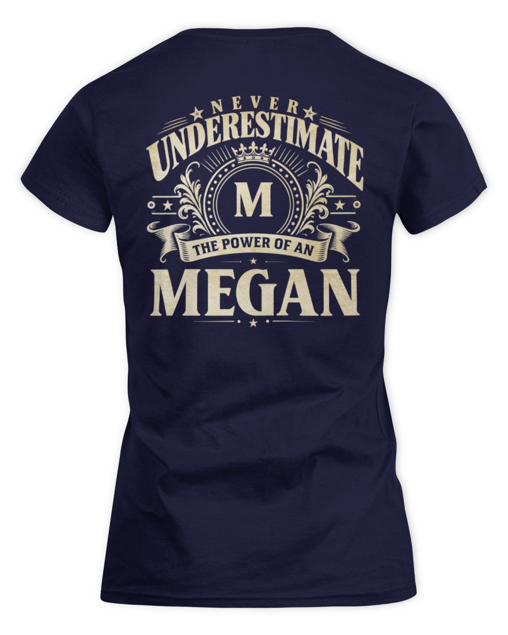 Never Underestimate Your Name Luxury Logo Shirt MEGAN M1-63 / Women's Standard T-Shirt / navy
