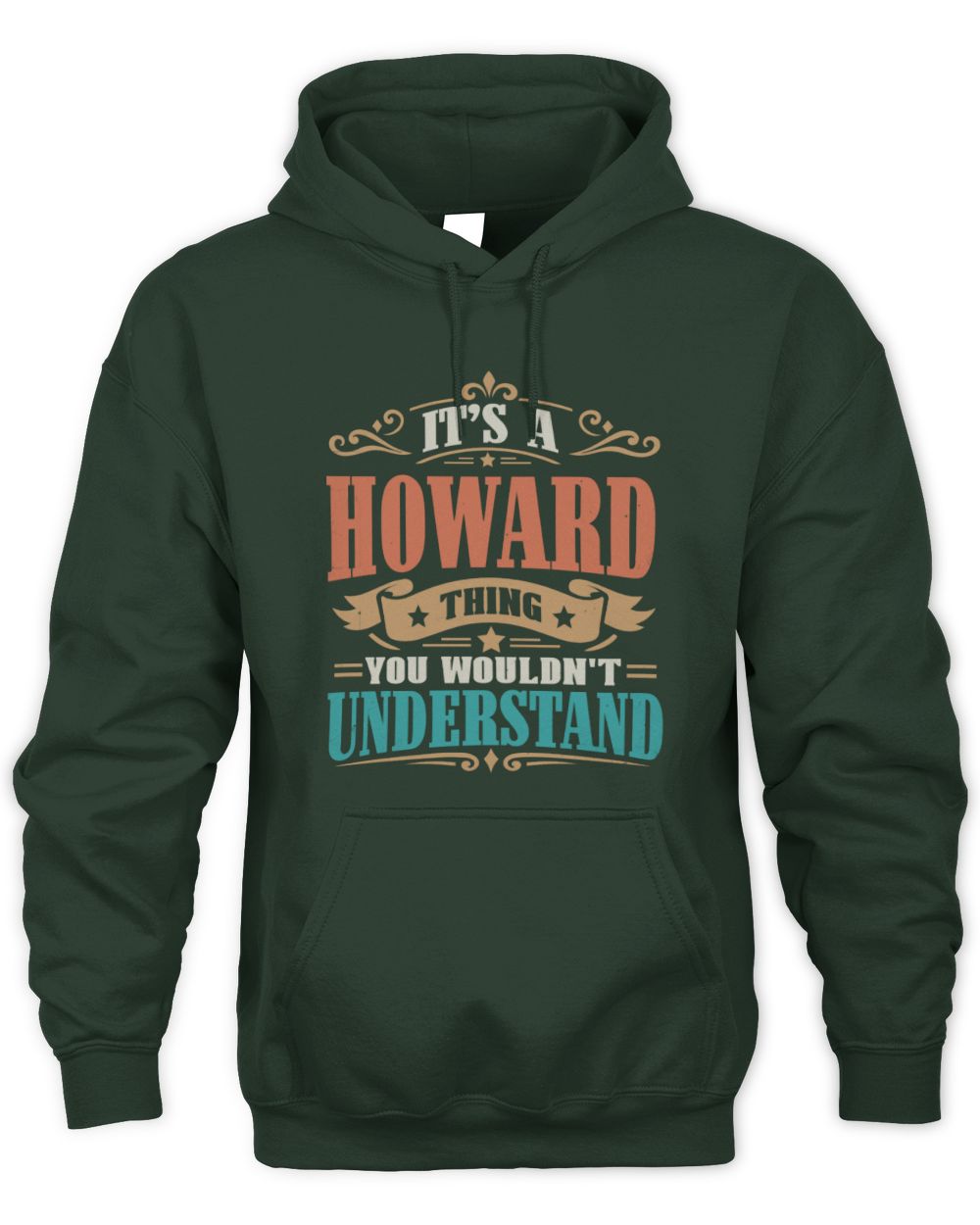 It’s a Name Thing Personalized Retro T-Shirt HOWARD M1-47 / Unisex Hoodie / forest green