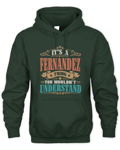 It’s a Name Thing Personalized Retro T-Shirt FERNANDEZ M1-47 / Unisex Hoodie / forest green
