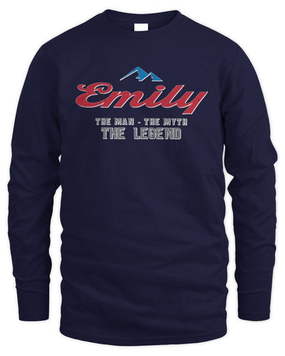 The Man The Myth The Legend Coors Light Beer T-Shirt EMILY M1-S84 / Men's Long Sleeved T-Shirt / navy
