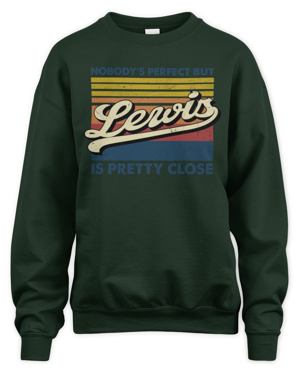 Nobody's Perfect But Your Name Is Pretty Close Retro Shirt LEWIS M1-65 / Unisex Sweatshirt / forest green