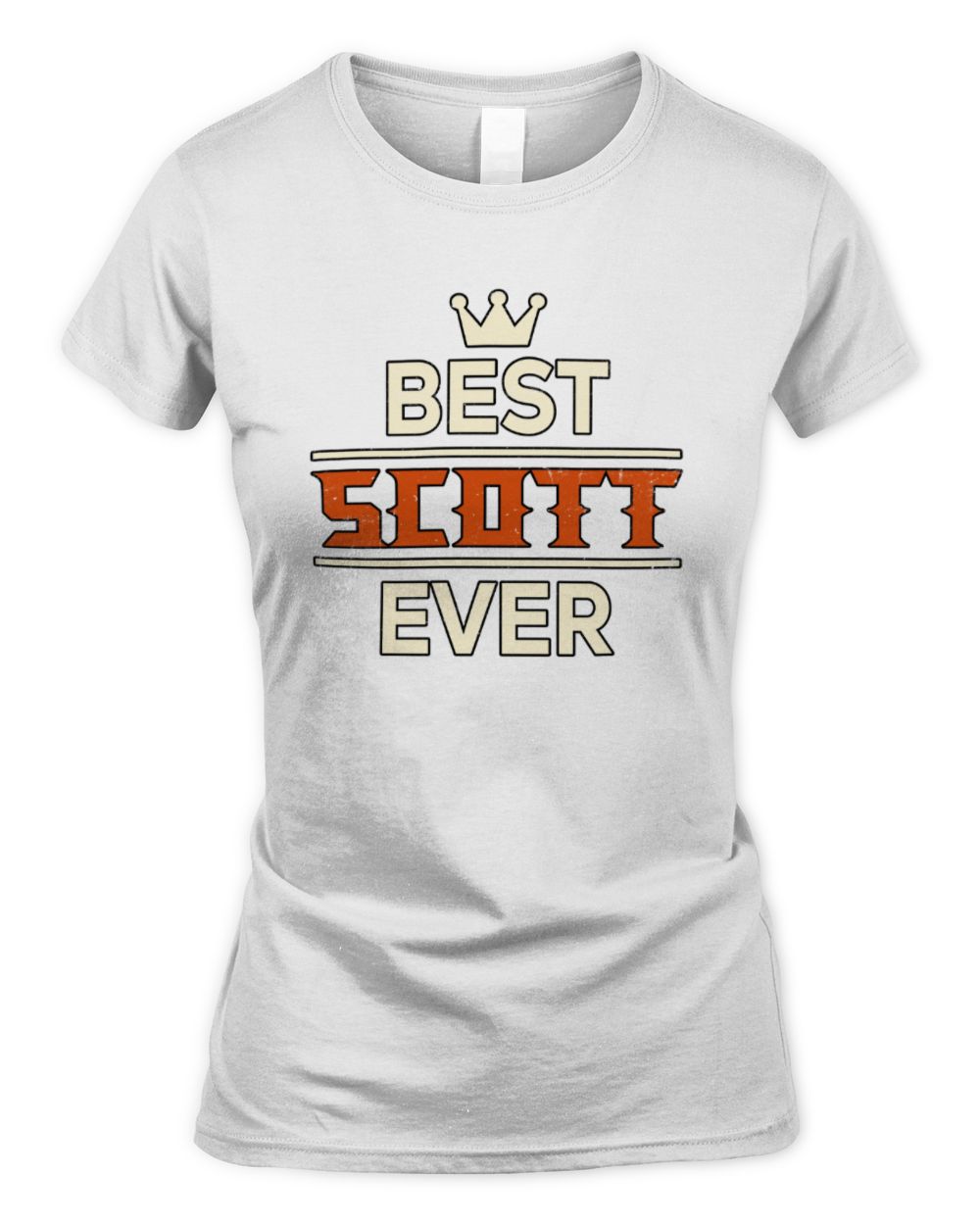 Best Your Name With Crown Shirt SCOTT M1-59 / Women's Standard T-Shirt / white