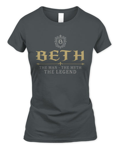 The Man The Myth The Legend Western Shirt BETH M1-78 / Women's Standard T-Shirt / charcoal