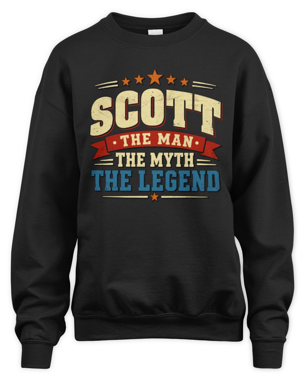 The Man The Myth The Legend Ribbon Vintage T-Shirt SCOTT M1-56 / Unisex Sweatshirt / black