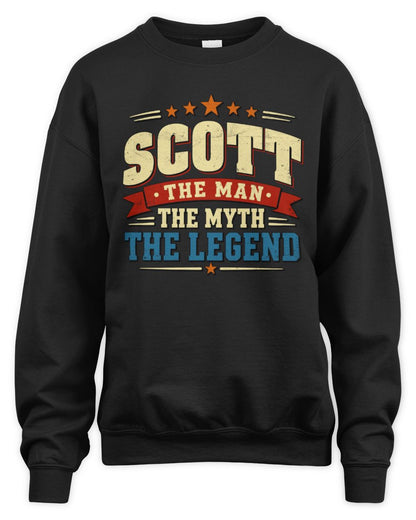 The Man The Myth The Legend Ribbon Vintage T-Shirt SCOTT M1-56 / Unisex Sweatshirt / black