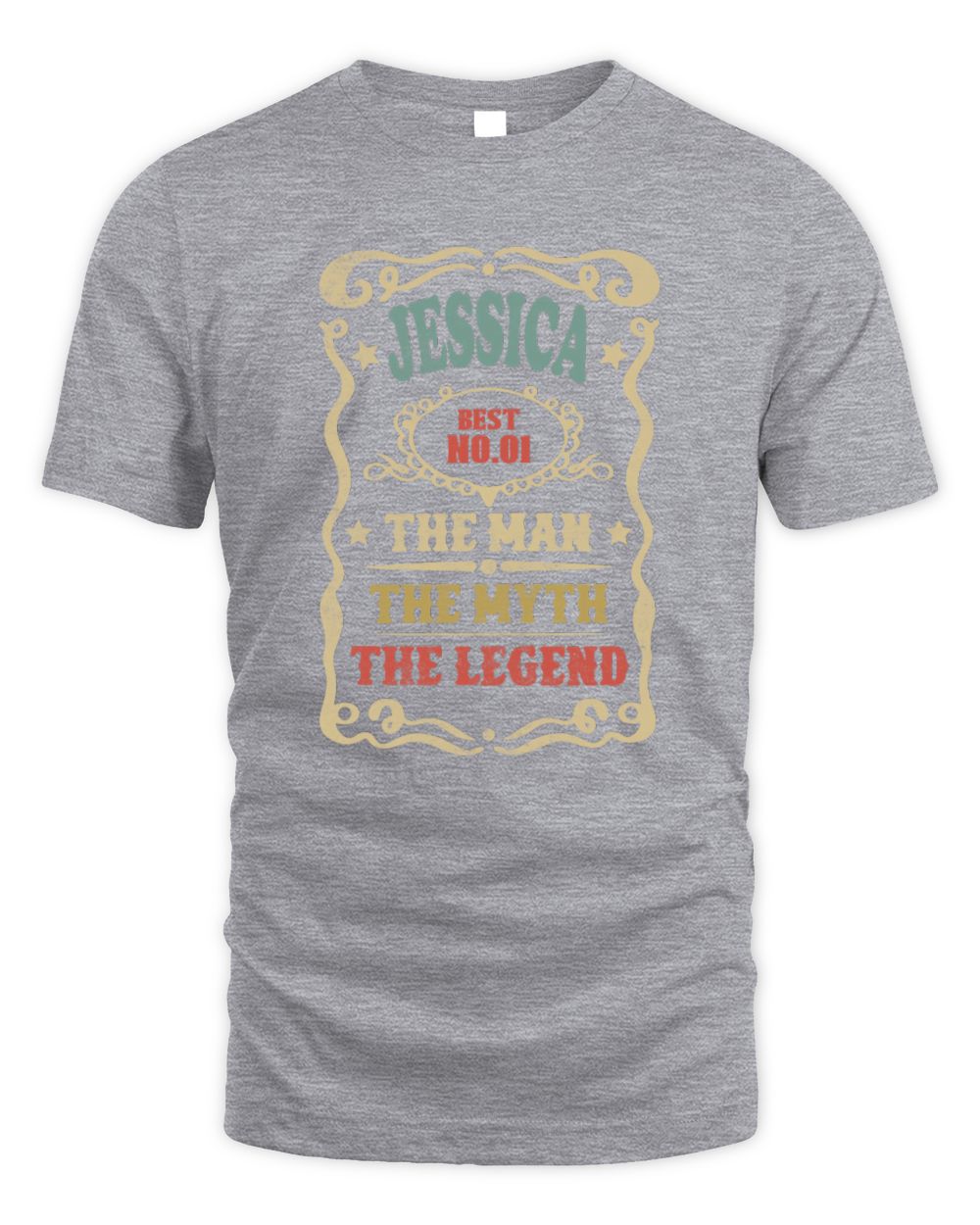 The Man The Myth The Legend Vintage Gold Wine Shirt JESSICA M1-52 / Unisex Standard T-Shirt / sport grey