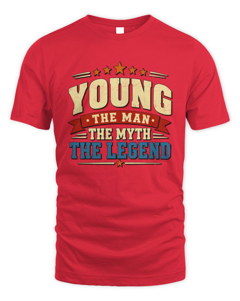 The Man The Myth The Legend Ribbon Vintage T-Shirt YOUNG M1-56 / Unisex Standard T-Shirt / red
