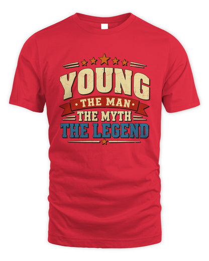 The Man The Myth The Legend Ribbon Vintage T-Shirt YOUNG M1-56 / Unisex Standard T-Shirt / red