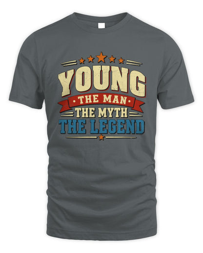 The Man The Myth The Legend Ribbon Vintage T-Shirt YOUNG M1-56 / Unisex Standard T-Shirt / charcoal