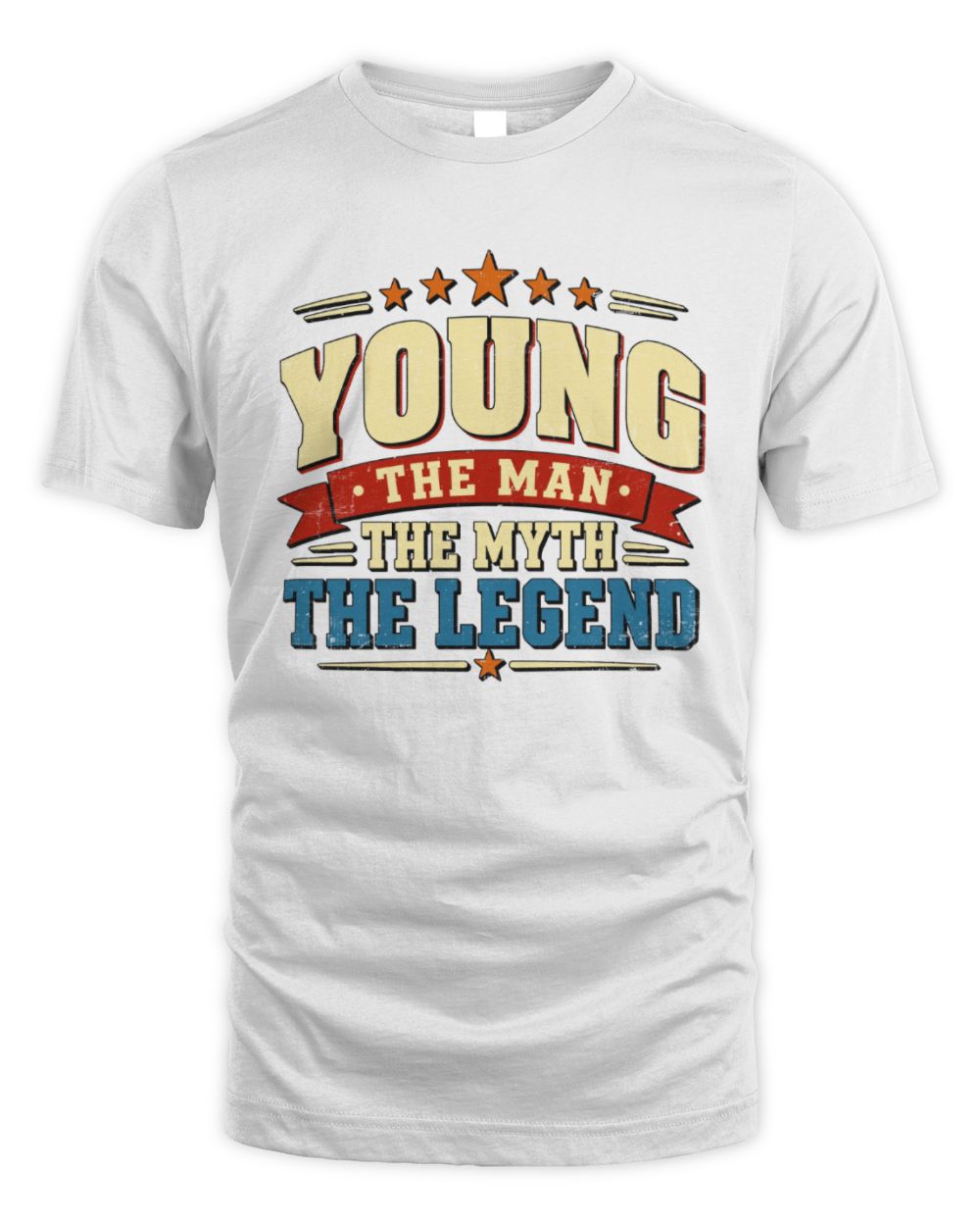 The Man The Myth The Legend Ribbon Vintage T-Shirt YOUNG M1-56 / Unisex Standard T-Shirt / white