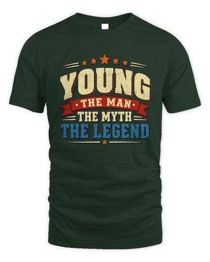 The Man The Myth The Legend Ribbon Vintage T-Shirt YOUNG M1-56 / Unisex Standard T-Shirt / forest green