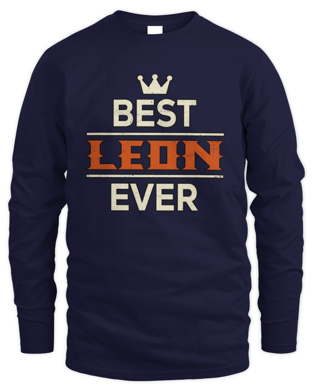 Best Your Name With Crown Shirt LEON M1-59 / Men's Long Sleeved T-Shirt / navy