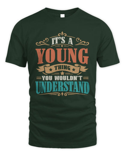 It’s a Name Thing Personalized Retro T-Shirt YOUNG M1-47 / Unisex Standard T-Shirt / forest green