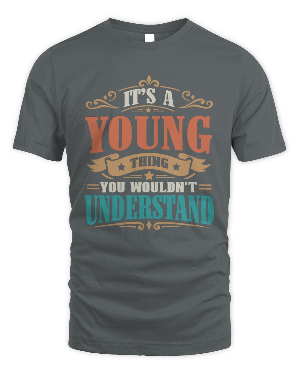 It’s a Name Thing Personalized Retro T-Shirt YOUNG M1-47 / Unisex Standard T-Shirt / charcoal