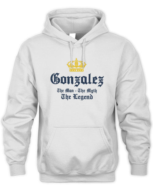 The Man The Myth The Legend Corona Beer T-Shirt GONZALEZ M1-S83 / Unisex Hoodie / white