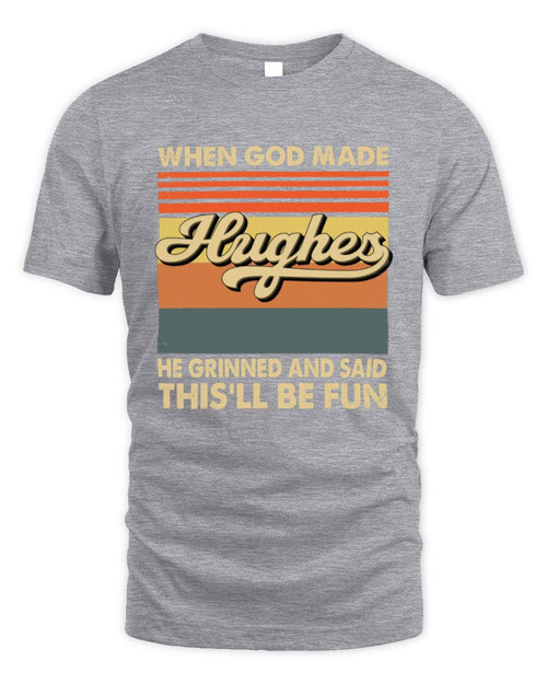 When God Made Your Name He Grinned Vintage T-Shirt HUGHES M1-55 / Unisex Standard T-Shirt / sport grey