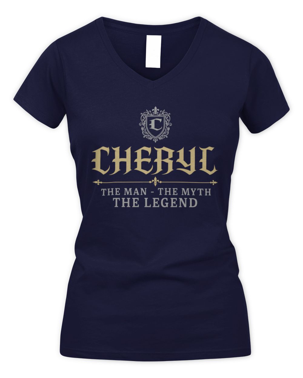 The Man The Myth The Legend Western Shirt CHERYL M1-78 / Women's V-Neck T-Shirt / navy