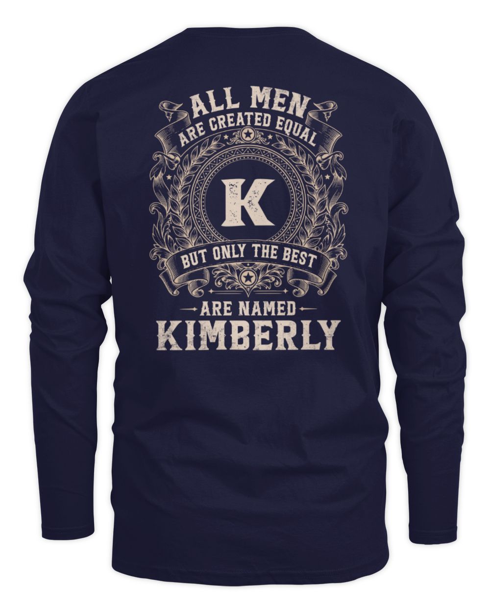 All Men Are Created Equal Cool Logo Shirt KIMBERLY M1-60 / Men's Long Sleeved T-Shirt / navy