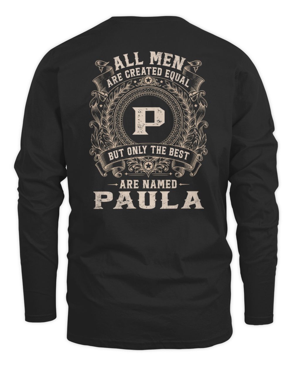 All Men Are Created Equal Cool Logo Shirt PAULA M1-60 / Men's Long Sleeved T-Shirt / black