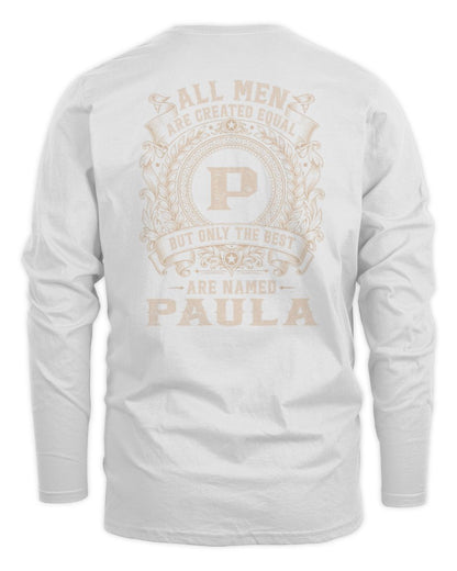 All Men Are Created Equal Cool Logo Shirt PAULA M1-60 / Men's Long Sleeved T-Shirt / white