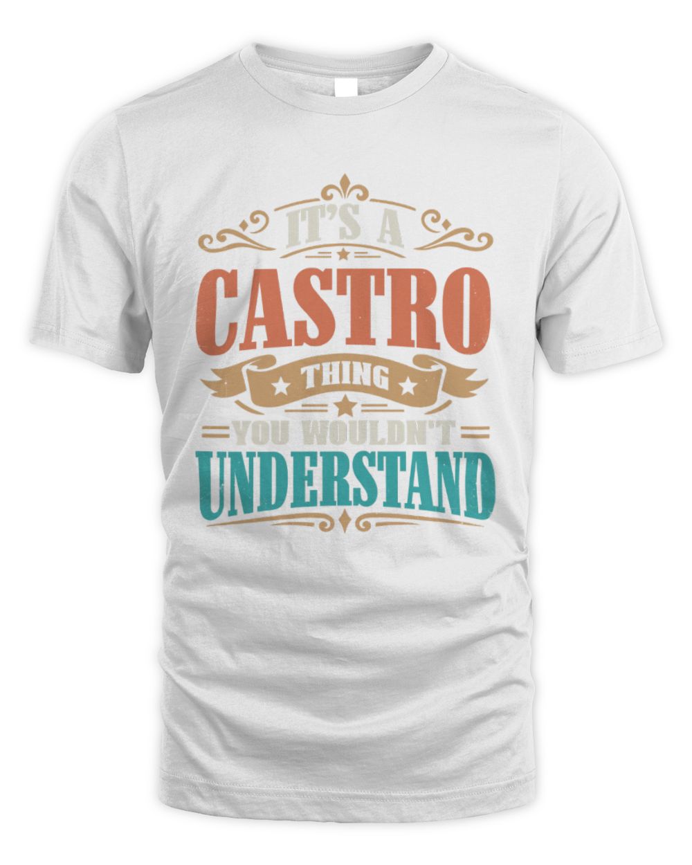 It’s a Name Thing Personalized Retro T-Shirt CASTRO M1-47 / Unisex Standard T-Shirt / white