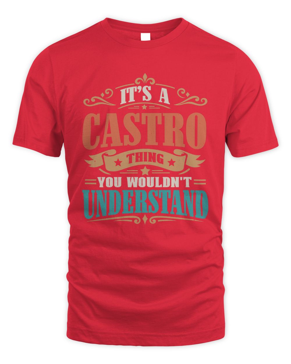 It’s a Name Thing Personalized Retro T-Shirt CASTRO M1-47 / Unisex Standard T-Shirt / red