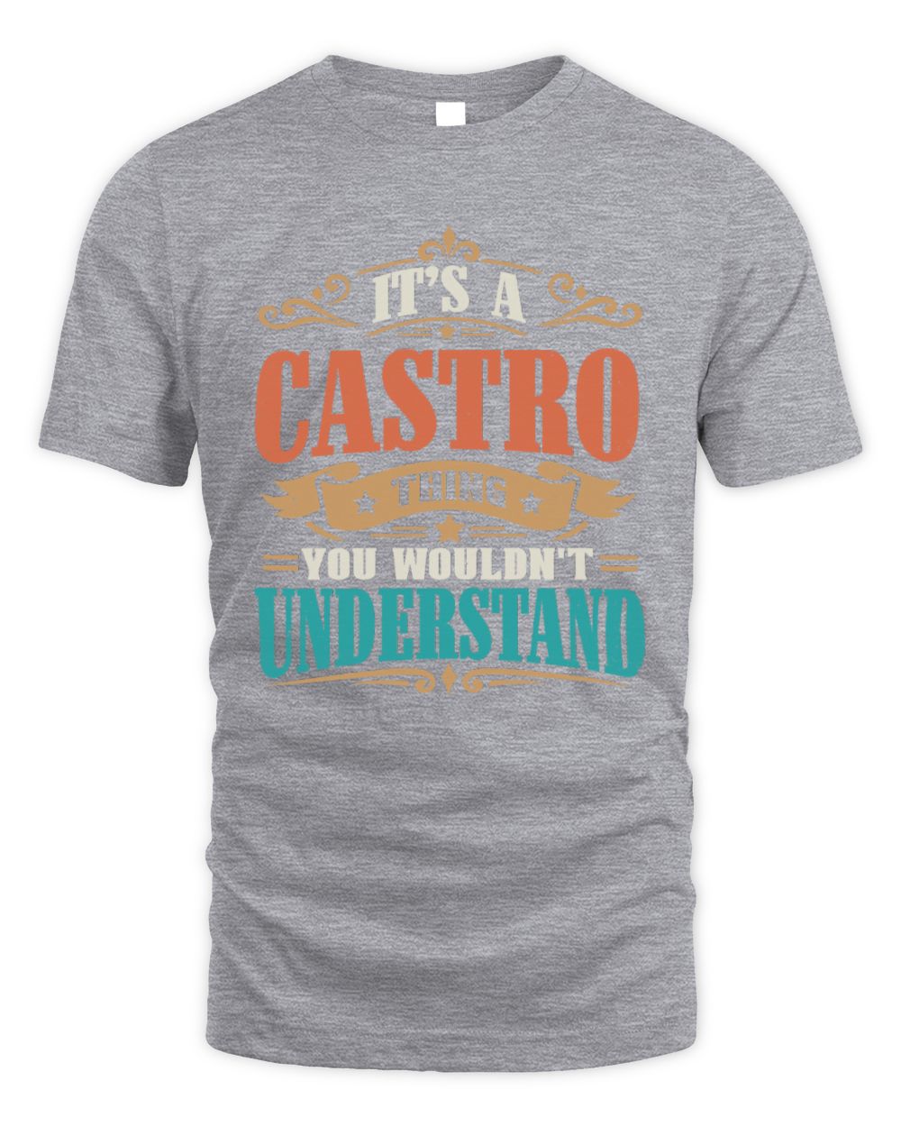 It’s a Name Thing Personalized Retro T-Shirt CASTRO M1-47 / Unisex Standard T-Shirt / sport grey