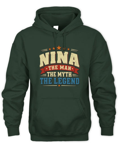 The Man The Myth The Legend Ribbon Vintage T-Shirt NINA M1-56 / Unisex Hoodie / forest green