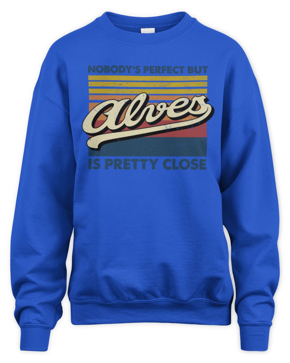 Nobody's Perfect But Your Name Is Pretty Close Retro Shirt ALVES M1-65 / Unisex Sweatshirt / royal