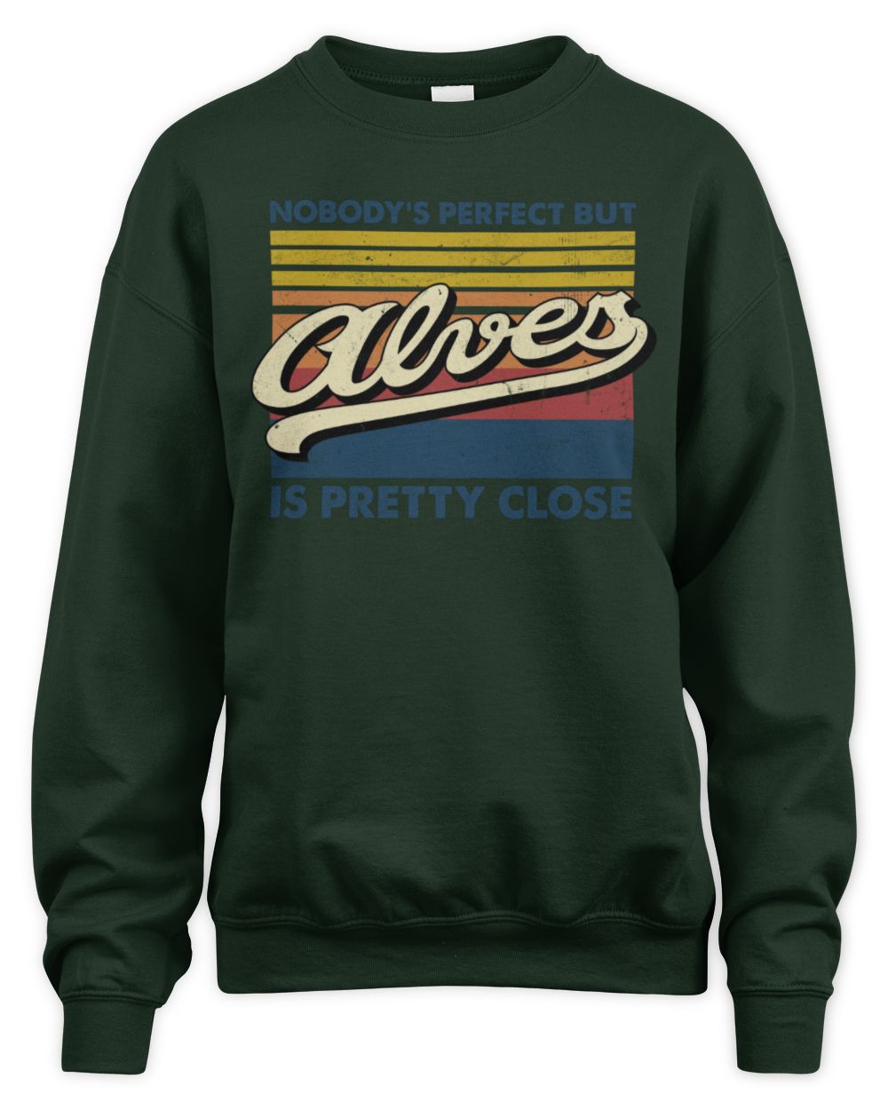 Nobody's Perfect But Your Name Is Pretty Close Retro Shirt ALVES M1-65 / Unisex Sweatshirt / forest green