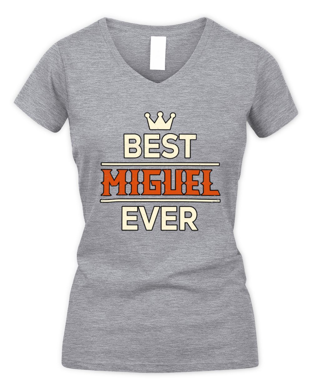 Best Your Name With Crown Shirt MIGUEL M1-59 / Women's V-Neck T-Shirt / sport grey