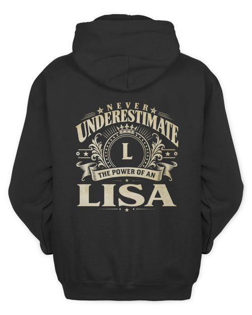 Never Underestimate Your Name Luxury Logo Shirt LISA M1-63 / Unisex Hoodie / black